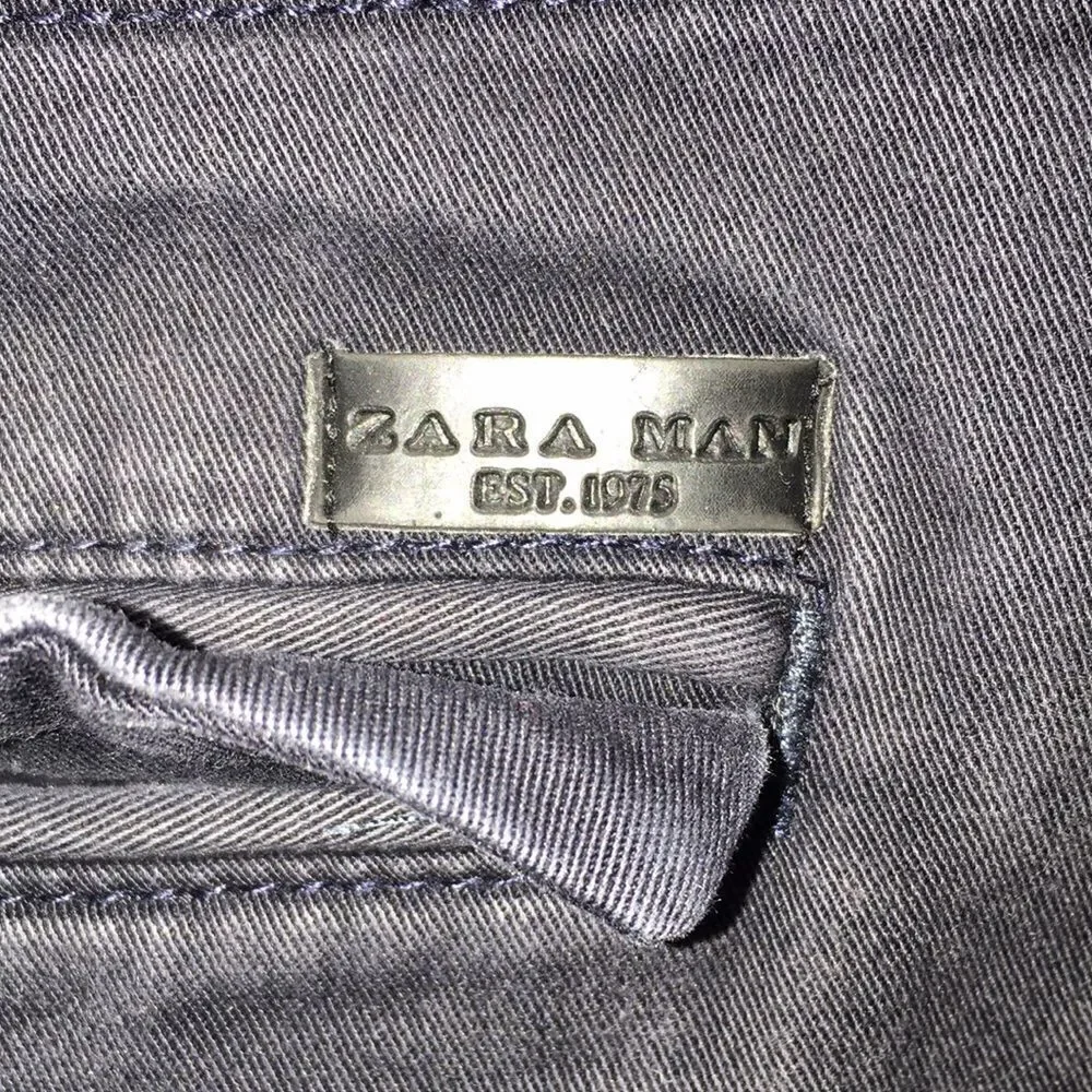 Navy Blue Zara Man Straight Skinny Chino Pants M